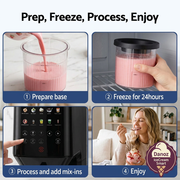 IceCream Smart preparation steps including freezing the base for 24 hours