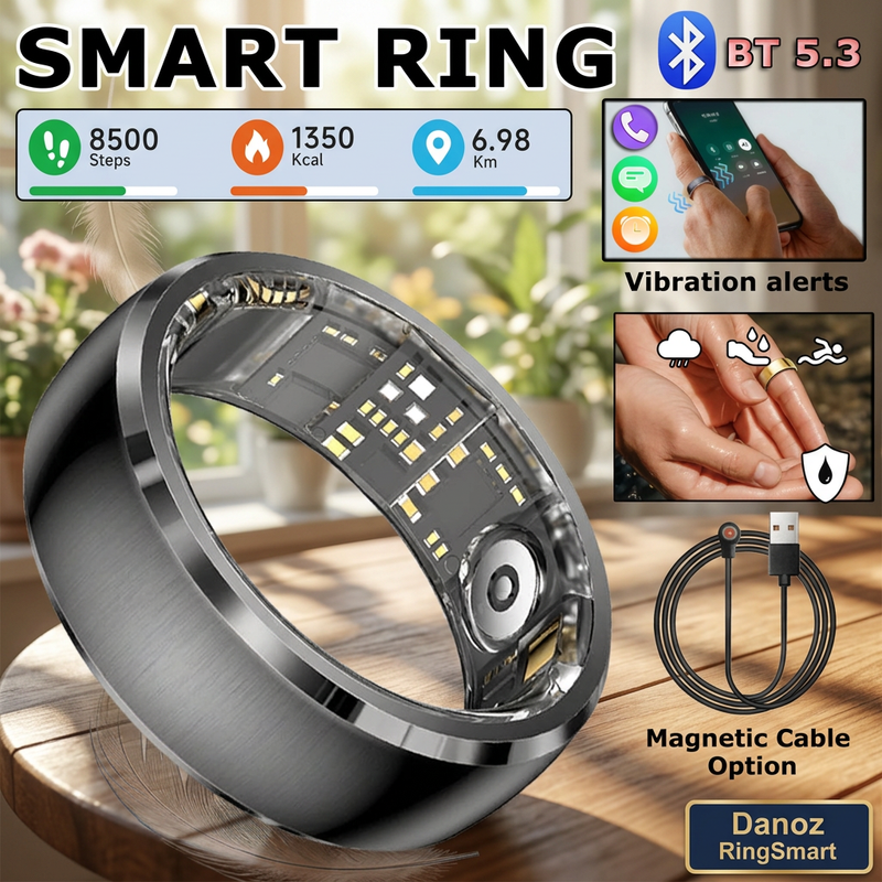💍 Danoz RingSmart | Ola Esporte SY15 Smart Ring | Activity & Sleep Trends | Bluetooth App Connection | Magnetic Cable or Charging Case | Free Postage!