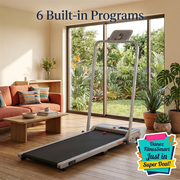 Six treadmill programs in cream living room