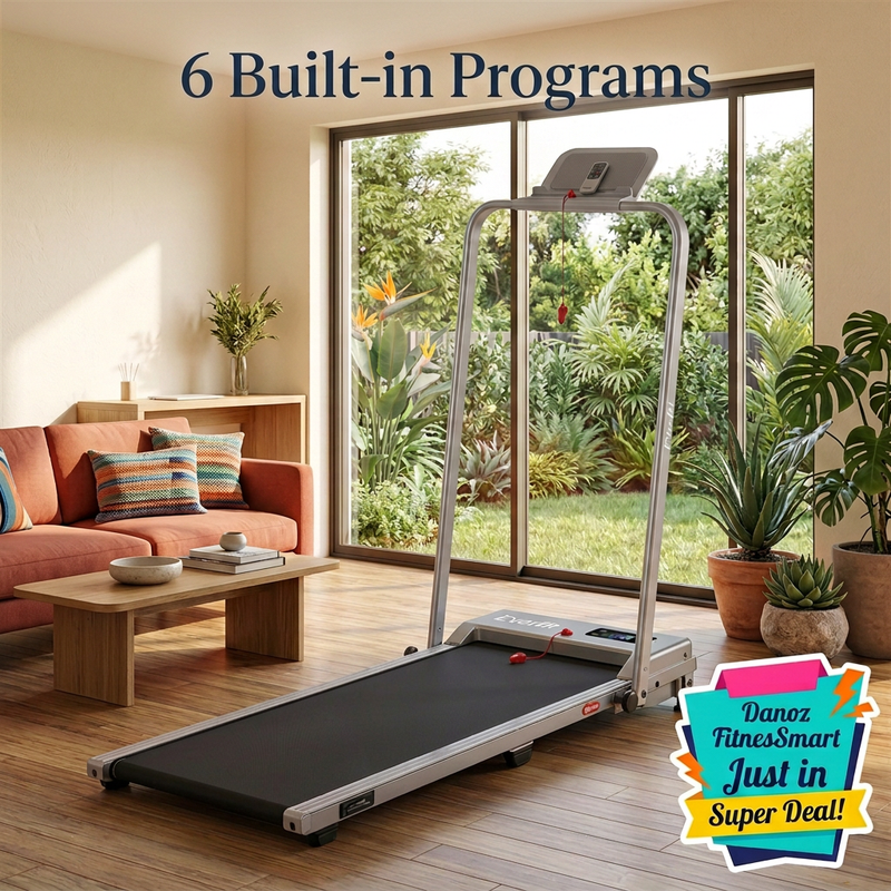 Six treadmill programs in cream living room