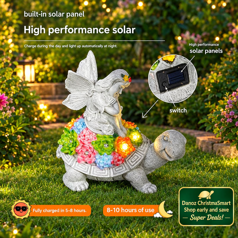 Solar panel and switch graphic showing alternative fairy turtle design