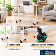 WorkSmart white steel frame and lockable castors