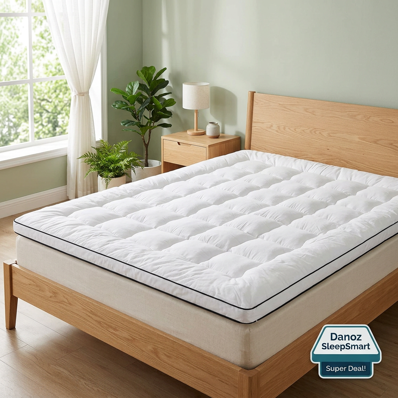 🛌 Danoz SleepSmart | Giselle Bedding Queen Mattress Topper | 500GSM Microfibre | 5cm Pillow Top Comfort | Free Postage!
