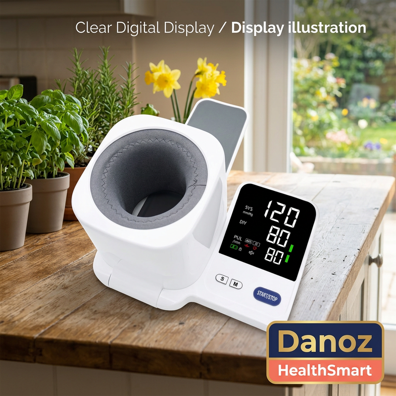 Komwell digital display illustration in sunny home setting