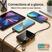 PowerSmart power bank connection overview on a home-office desk