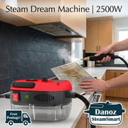 Red SteamSmart steam cleaner used on a removed rangehood filter, Free Postage