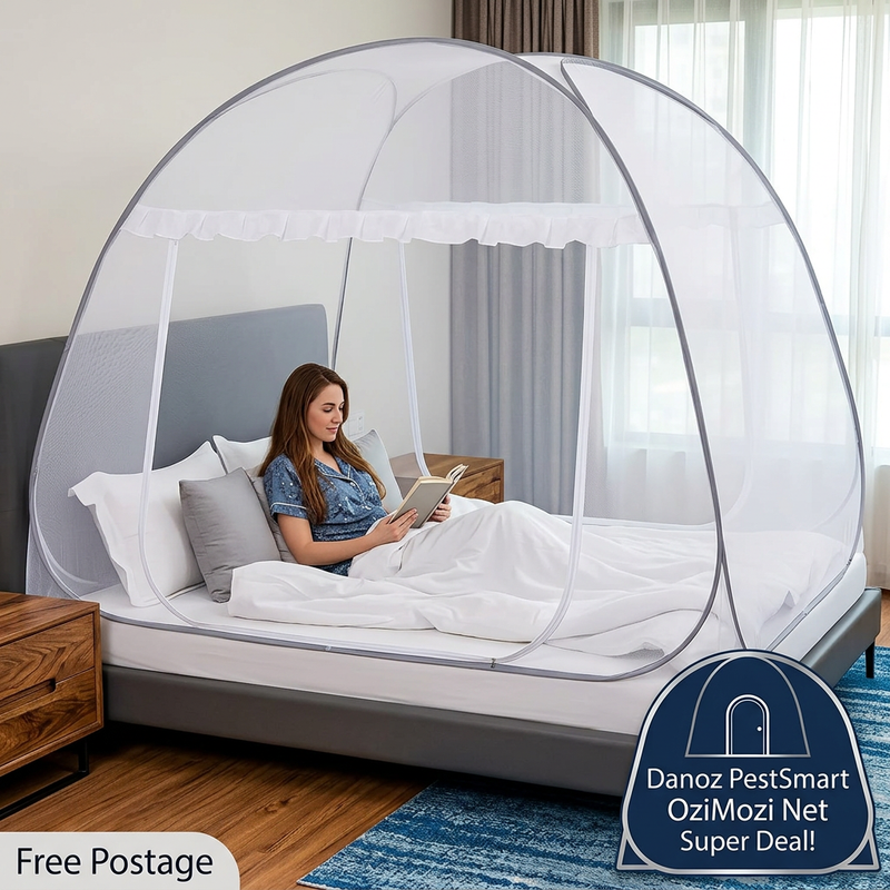 Vivid bedroom mosquito net setup