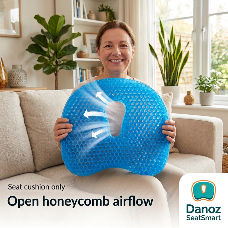 SeatSmart cushion central opening with illustrated airflow