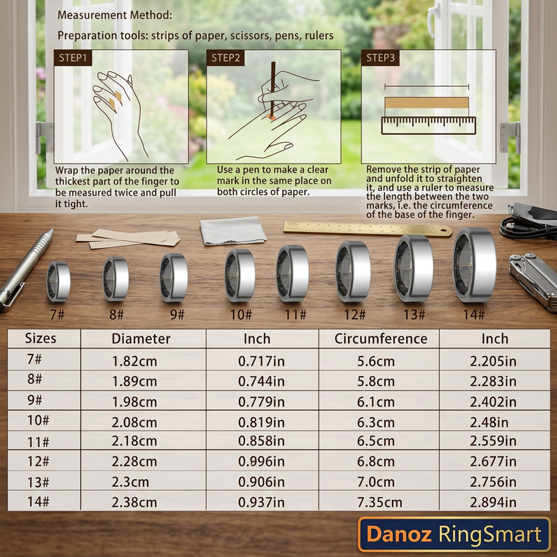 💍 Danoz RingSmart | Ola Esporte SY15 Smart Ring | Activity & Sleep Trends | Bluetooth App Connection | Magnetic Cable or Charging Case | Free Postage!