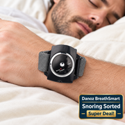 BreathSmart wristband detail on bedding