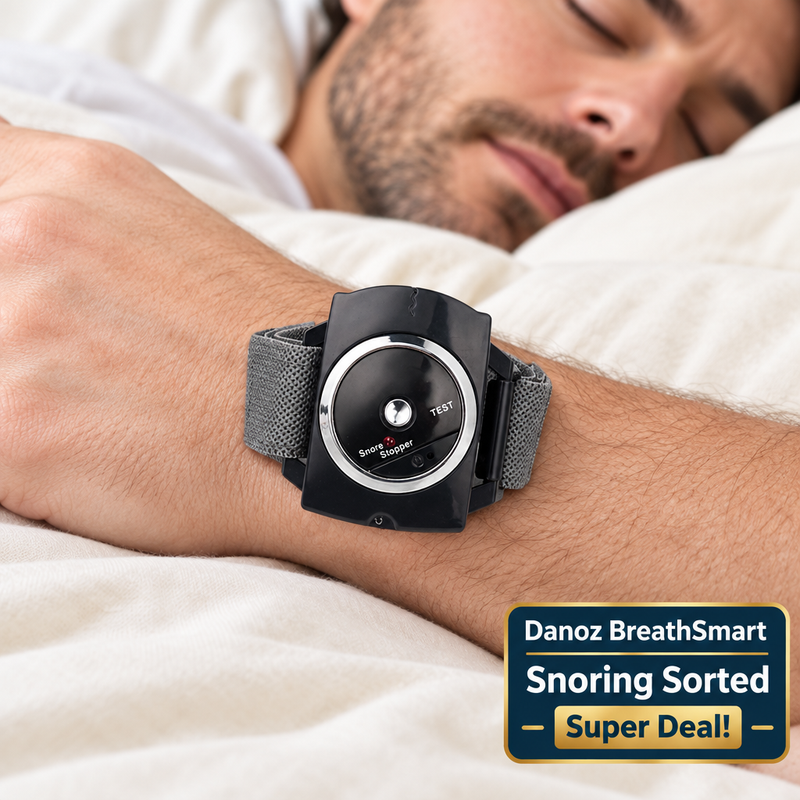 BreathSmart wristband detail on bedding