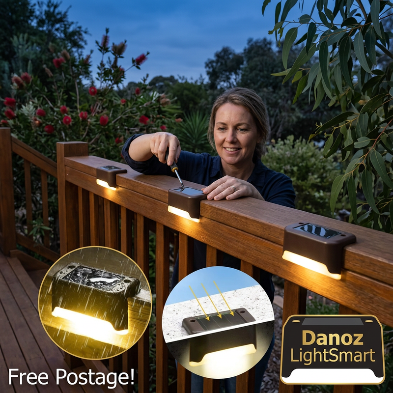 🔆 Danoz LightSmart | Solar LED Stair & Deck Lights | Warm or Cool White | 4–16 Pack | Free Postage!