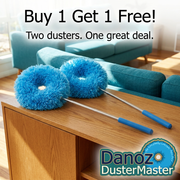 Two complete blue Danoz DusterMaster dusters, Buy 1 Get 1 Free