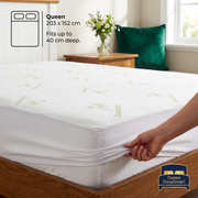 Danoz SleepSmart fitted Queen protector corner and sizing view