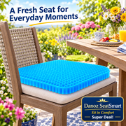 SeatSmart cushion on a sheltered patio chair