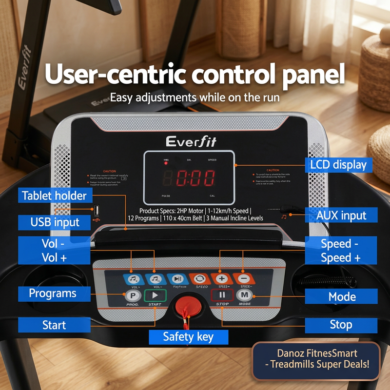 Everfit LCD control panel and safety key