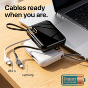 PowerSmart built-in USB-C and Lightning connector close-up