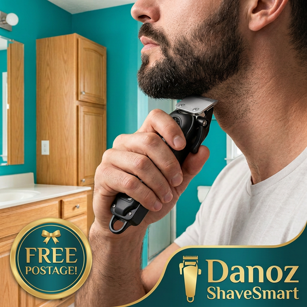Man gripping COSOUL trimmer with Free Postage badge bottom left