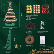 Paper Christmas tree dimensions and included decorating accessories