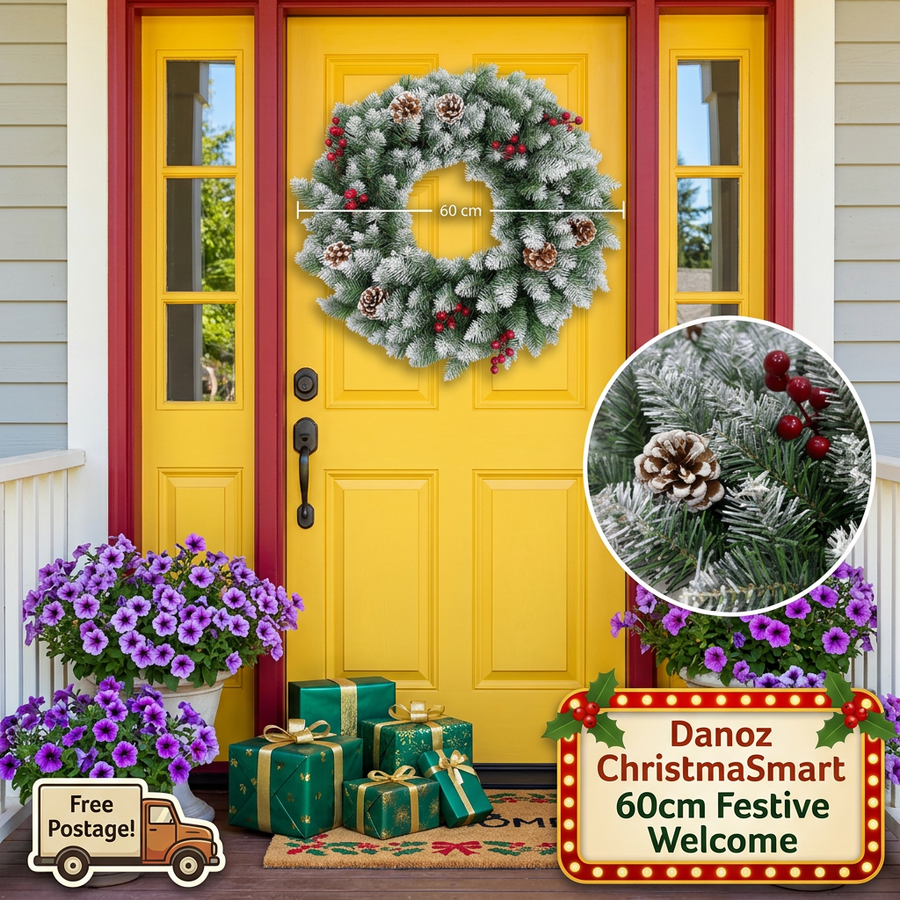 ChristmaSmart 60cm wreath colourful festive entryway