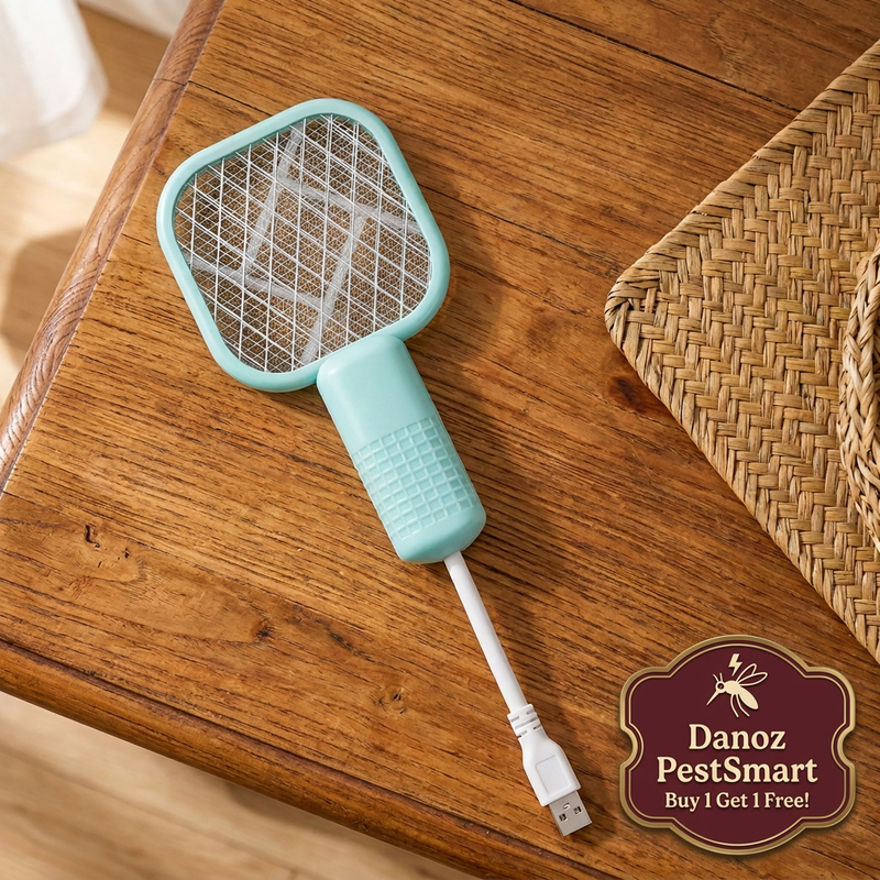 Green tabletop swatter with new offer badge