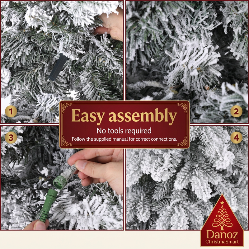 Tool-free tree assembly and green lighting connector details