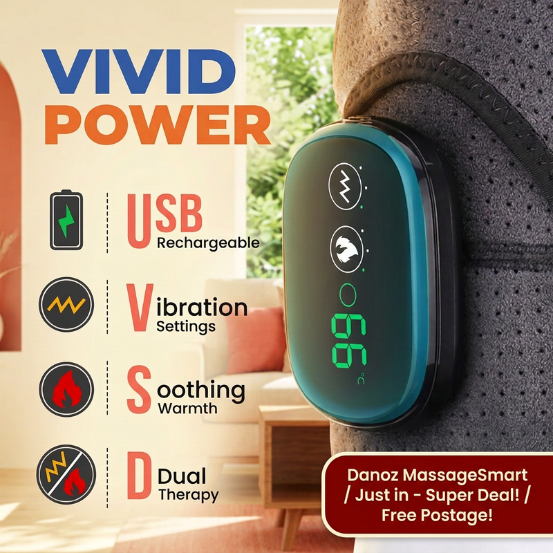 Rechargeable controller with dark red MassageSmart badge