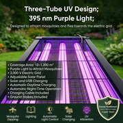 Three-tube UV insect zapper detail