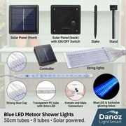 Solar panel stake stand switch and transparent tube component details