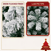 Snow-flocked finish and 1165 PVC tip foliage details