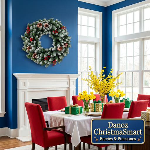 ChristmaSmart wreath Christmas dining-room display