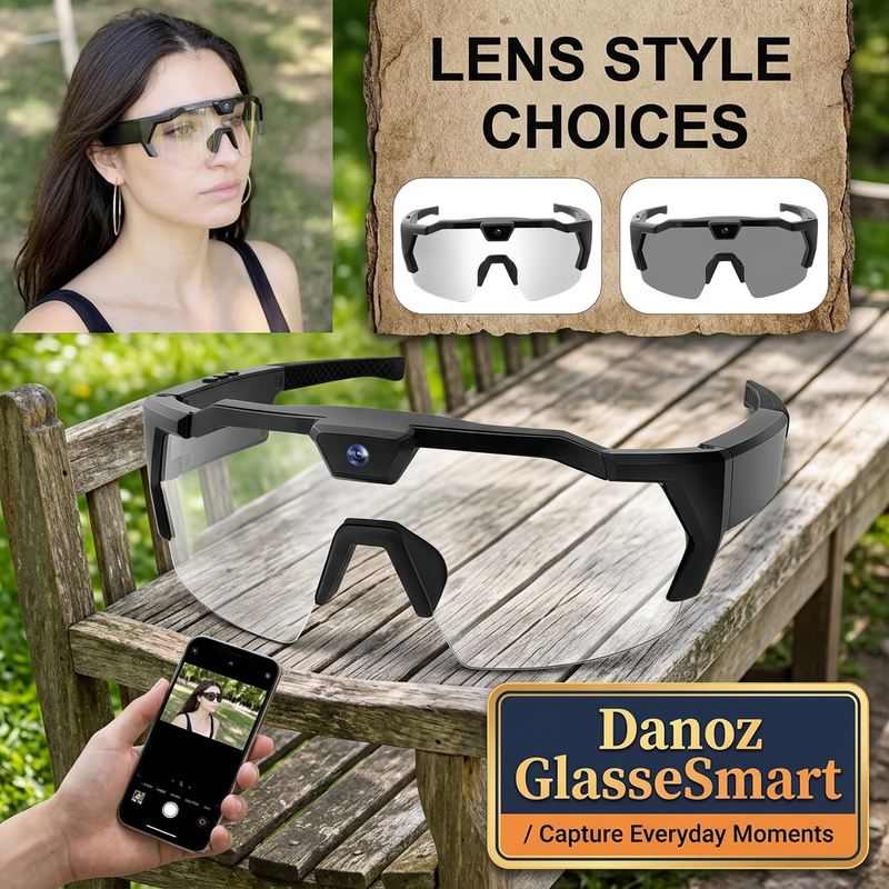 🎥 Danoz GlasseSmart | Camera Sports Glasses | Hands-Free Video & Photos | WiFi App Connection | Lens Style Choices | Free Postage!
