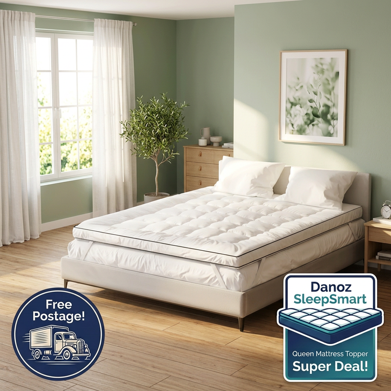 🛌 Danoz SleepSmart | Giselle Bedding Queen Mattress Topper | 500GSM Microfibre | 5cm Pillow Top Comfort | Free Postage!