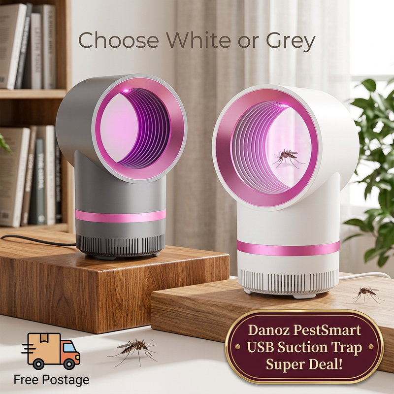 White and grey suction mosquito traps