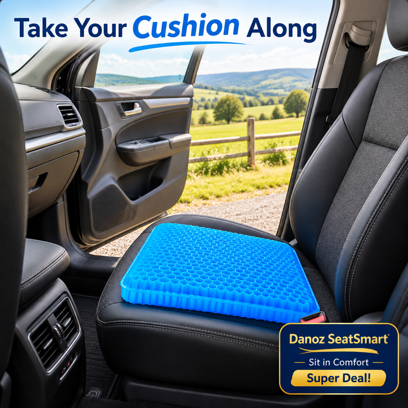 SeatSmart cushion on a parked car passenger seat