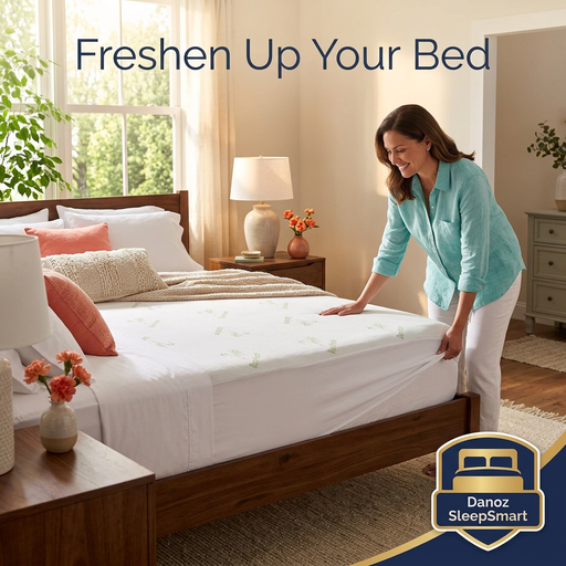 Danoz SleepSmart Queen bamboo protector fresh-bed lifestyle view