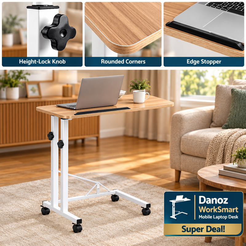 WorkSmart desk hardware and edge stopper details