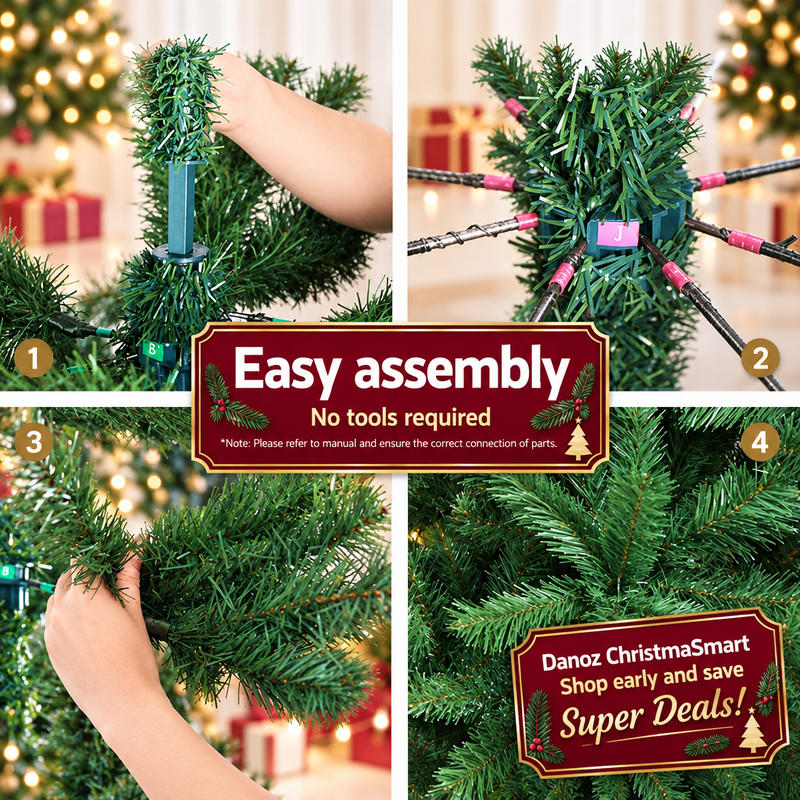 Four-panel Christmas tree assembly guide