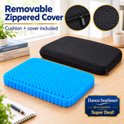 SeatSmart gel cushion and removable zippered cover
