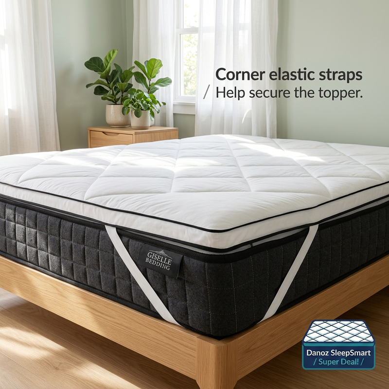 🛌 Danoz SleepSmart | Giselle Bedding Queen Mattress Topper | 500GSM Microfibre | 5cm Pillow Top Comfort | Free Postage!