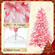 Pink tree foliage and white metal stand detail panels