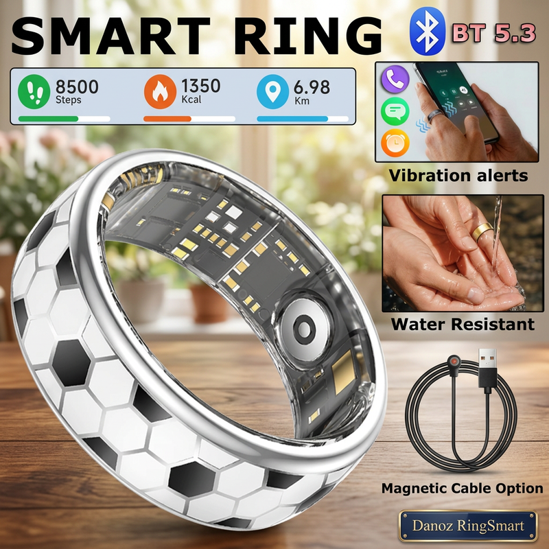 💍 Danoz RingSmart | Ola Esporte SY15 Smart Ring | Activity & Sleep Trends | Bluetooth App Connection | Magnetic Cable or Charging Case | Free Postage!