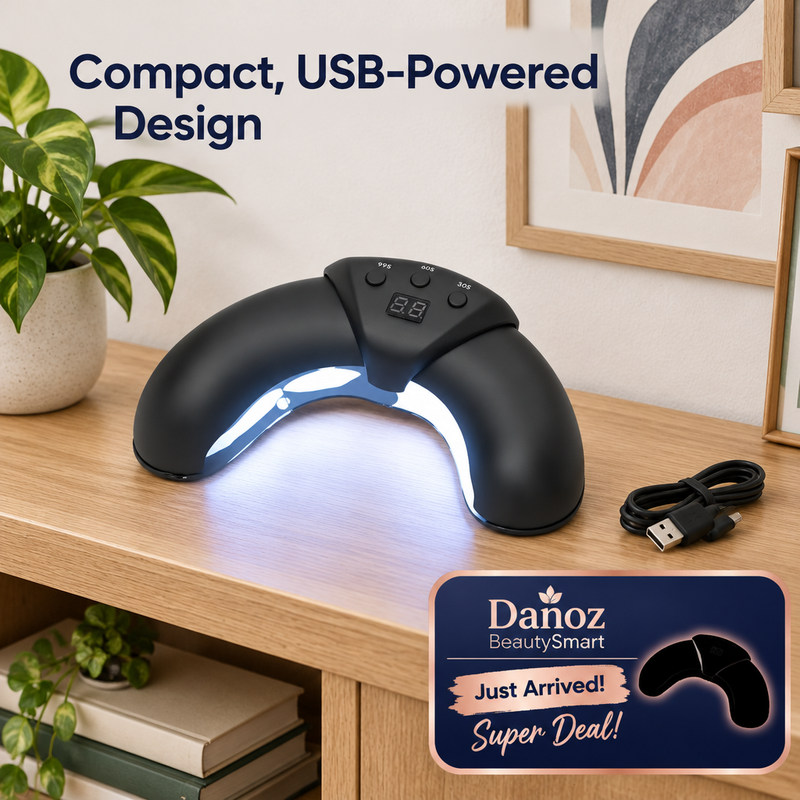 Black nail lamp on living-room oak console