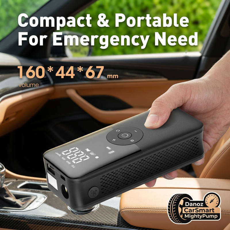 Compact handheld MightyPump with 160 by 44 by 67mm dimensions