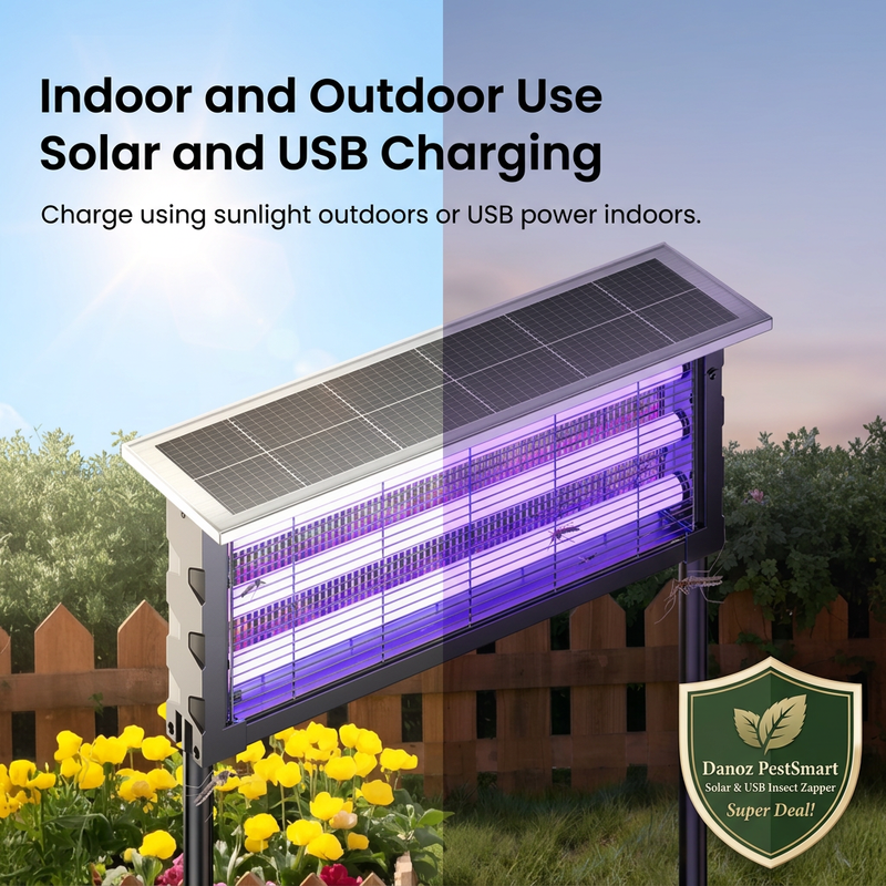 Solar and USB charging with corrected English