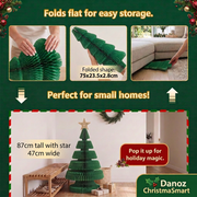 Honeycomb tree folding flat for compact storage