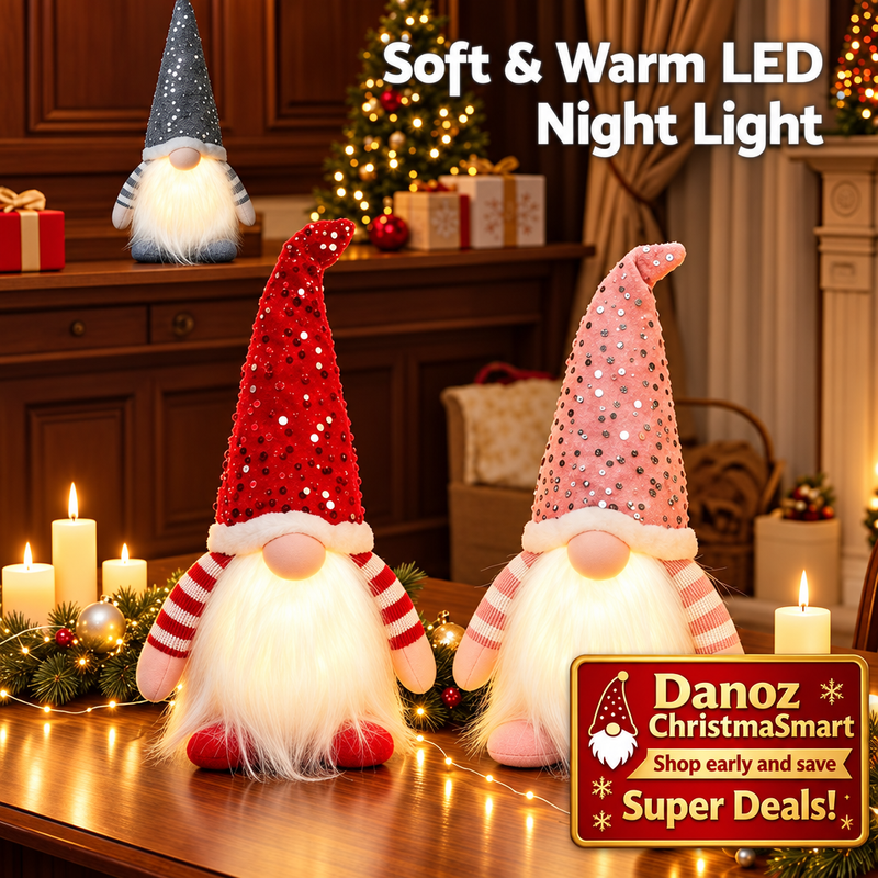 Soft warm LED light-up gnomes
