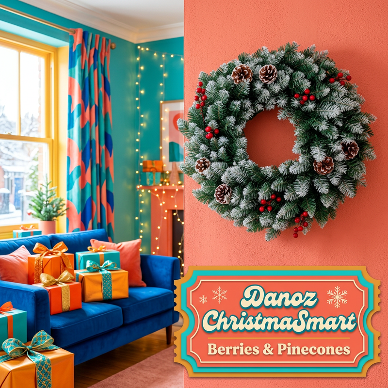 Danoz ChristmaSmart wreath colourful living-room display
