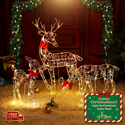 Deer hero playful Christmas Danoz gift tag badge