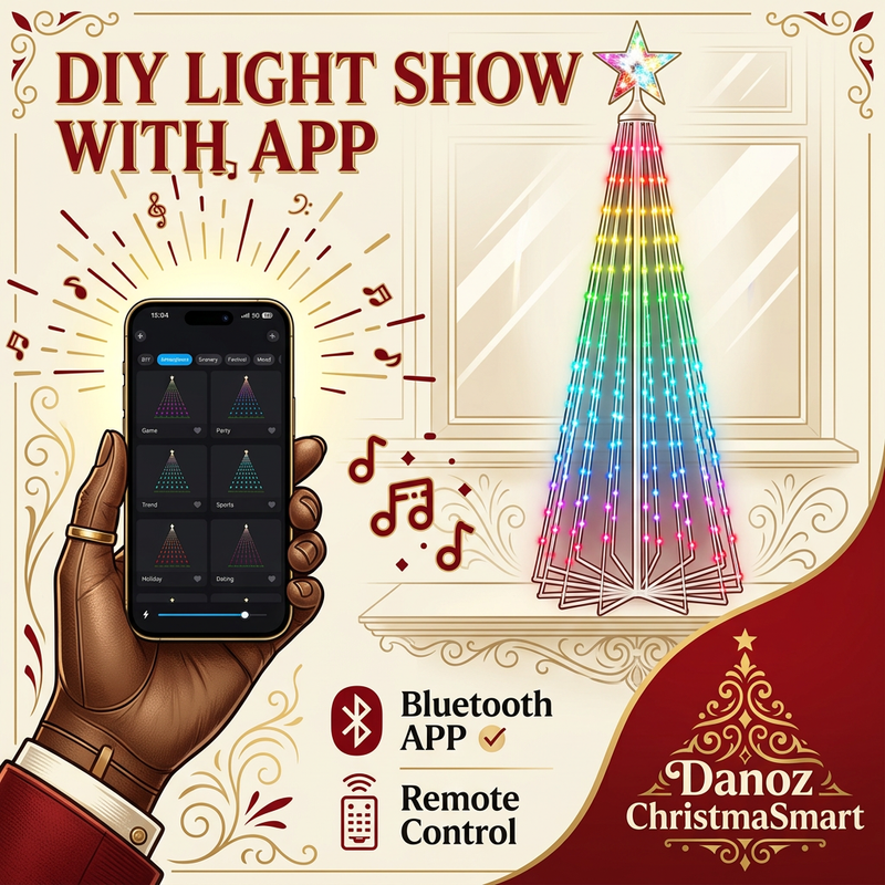 DIY Christmas light show using Bluetooth app and remote control